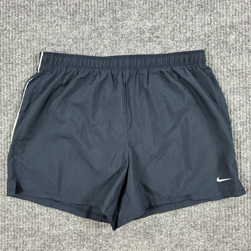 Nike Dri-FIT Womens Running Shorts Size Medium Navy Blue Athletic Gym Training